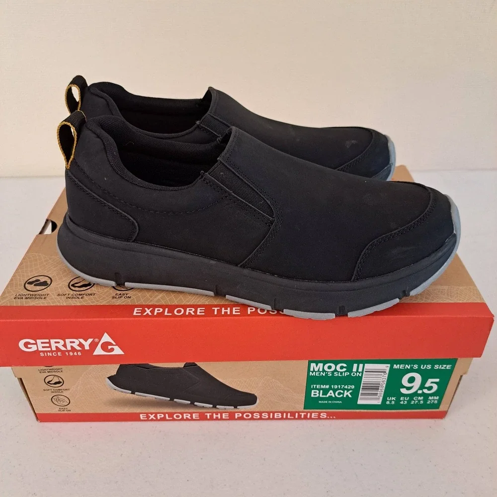 Gerry Moc II Slip On Mens 9.5 Black New Lightweight Comfort Outdoor 1217-546